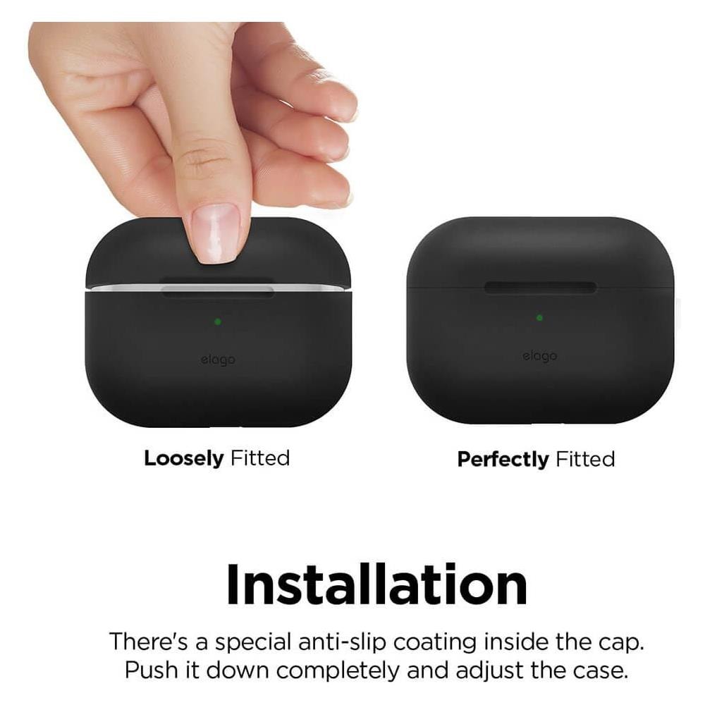 Copertura Del Silicone Airpods Pro Custodia Progettato Per Apple Airpods Pro Case - 360 Di Tutto Il Corpo Di Protezione Led Visibile Custodia In Silicone Premium Per Airpods Pro (nero)  - Foto 4