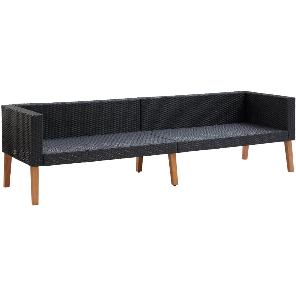 Set Divani Da Giardino 4 Pz Con Cuscini In Polyrattan Nero - Foto 4