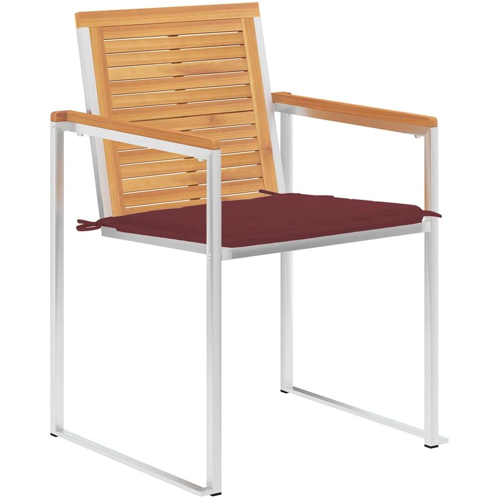 Sedie Da Giardino Con Cuscini 8 Pz In Legno Massello Di Teak - Foto 2