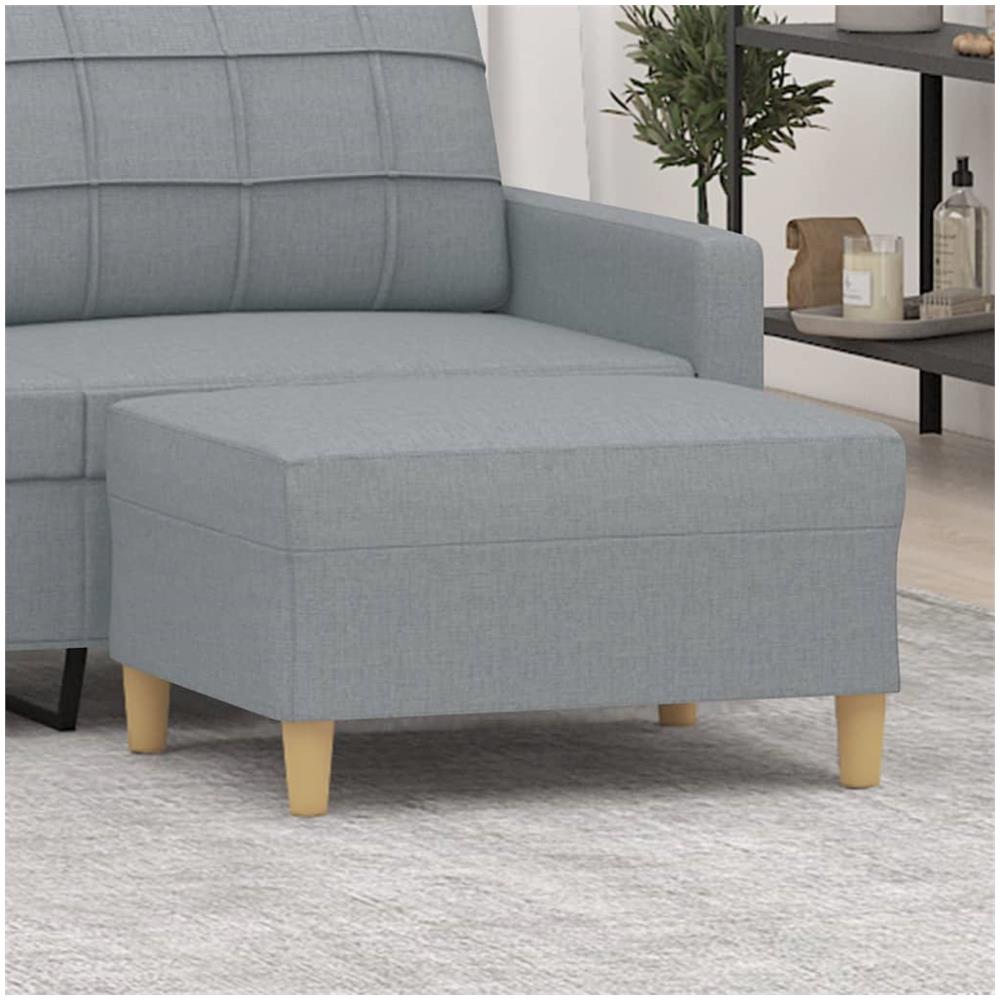 Poggiapiedi Grigio Chiaro 70x55x41 Cm In Tessuto - Foto 1