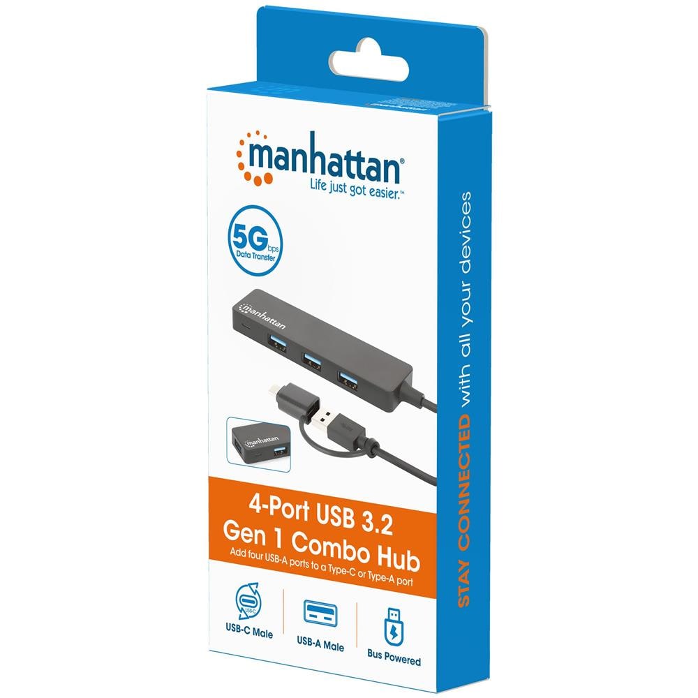Hub Usb 3.2 Gen1 4 Porte Combo Usb-a E Usb-c - Foto 2