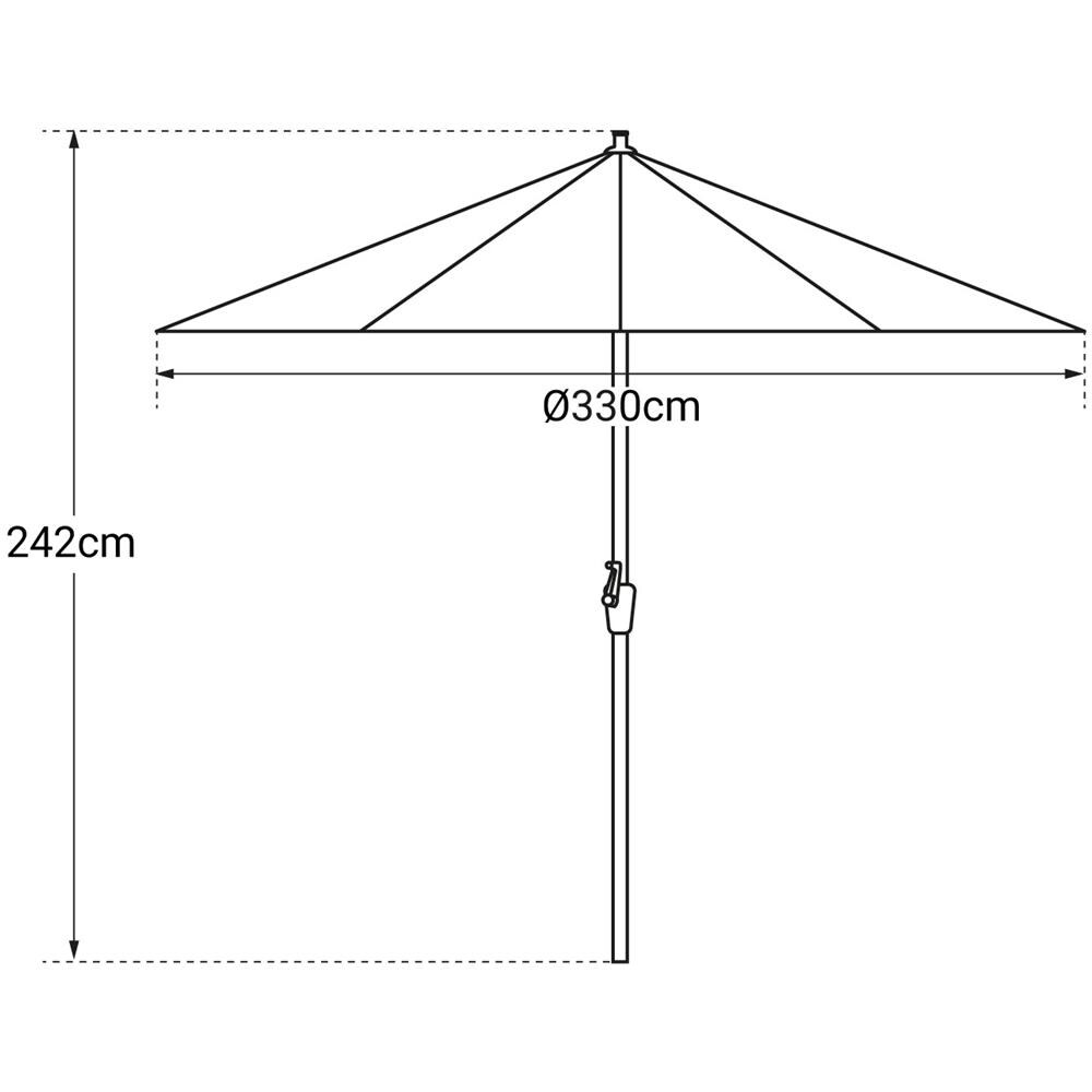 Ombrello Rotondo Diritto Hapuna Diametro 3,30m Grigio - Foto 2