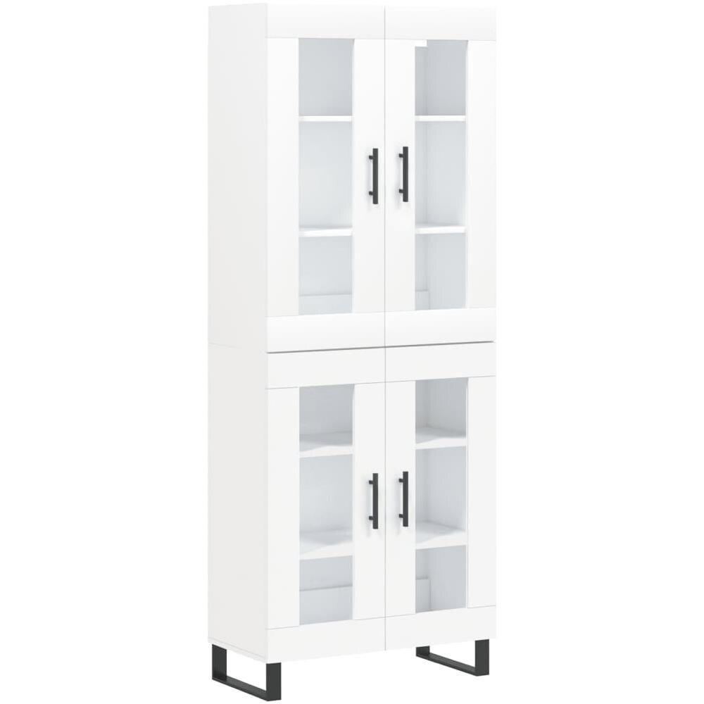 Credenza Bianca 69,5x34x180 Cm In Legno Multistrato - Foto 2