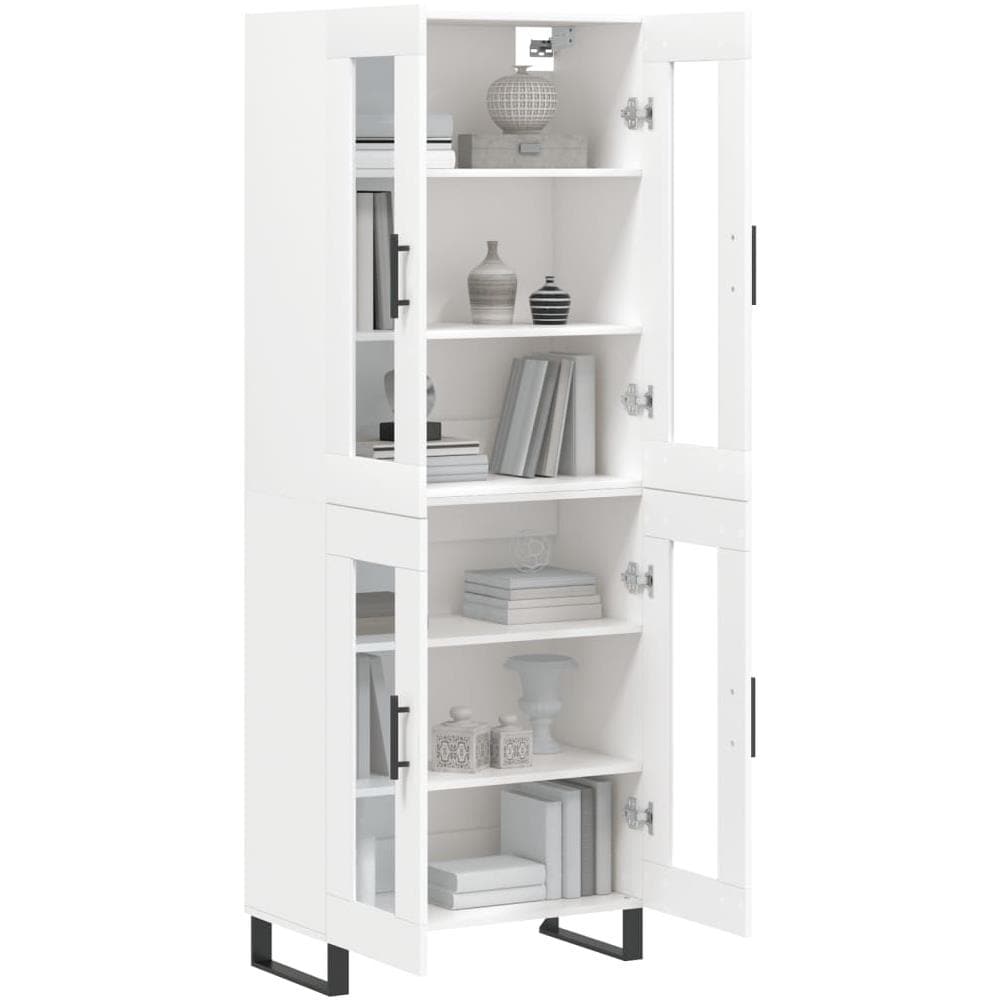 Credenza Bianca 69,5x34x180 Cm In Legno Multistrato - Foto 3