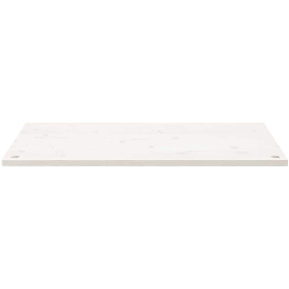 Piano Scrivania Bianco 100x50x2,5 Cm In Legno Massello Di Pino - Foto 3