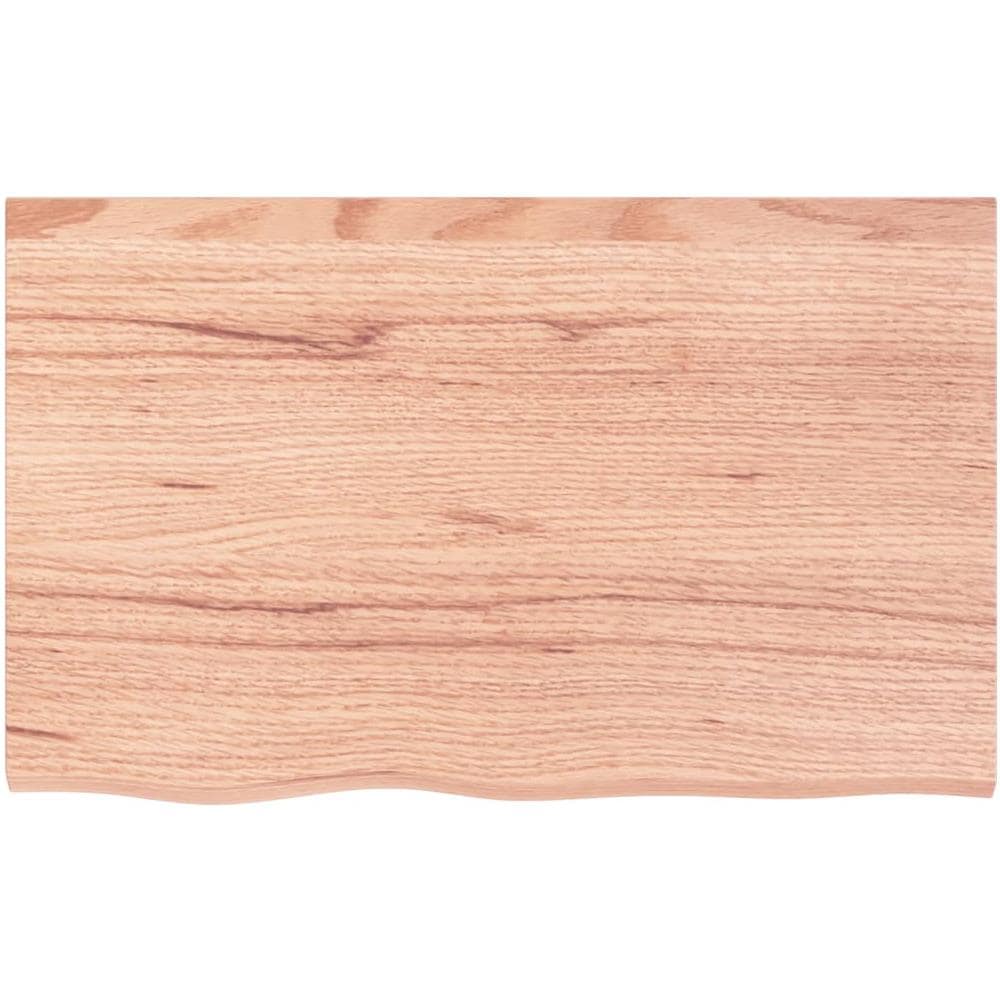 Ripiano Muro Marrone Chiaro 80x50x2 cm Massello Rovere Trattato - Foto 2