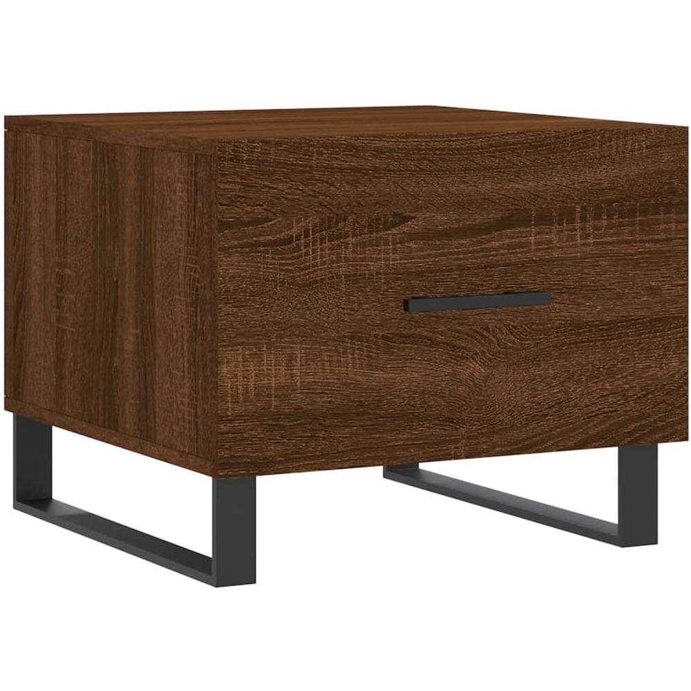 Tavolino Da Salotto Rovere Marrone 50x50x40cm Legno Multistrato - Foto 2