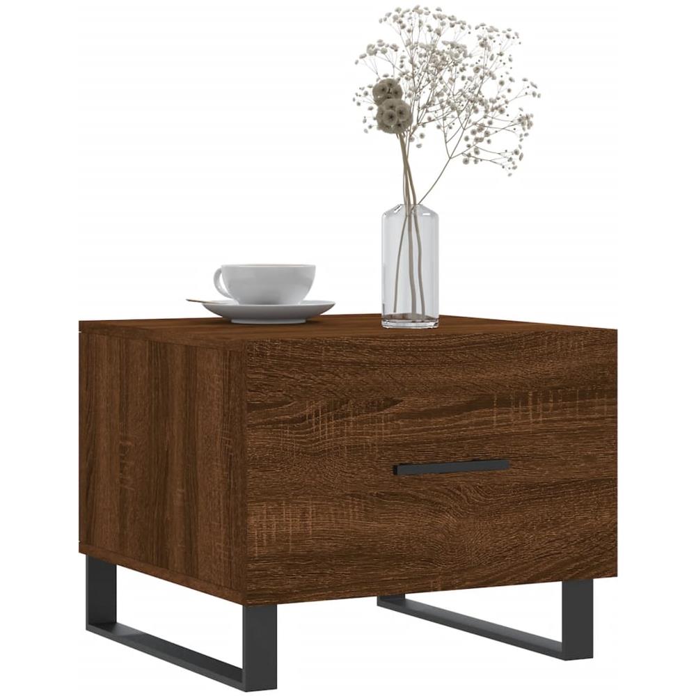 Tavolino Da Salotto Rovere Marrone 50x50x40cm Legno Multistrato - Foto 3