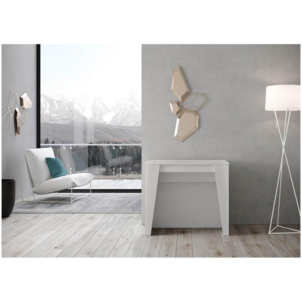Consolle allungabile 90x48/296 cm Bakari bianco frassino - Foto 2