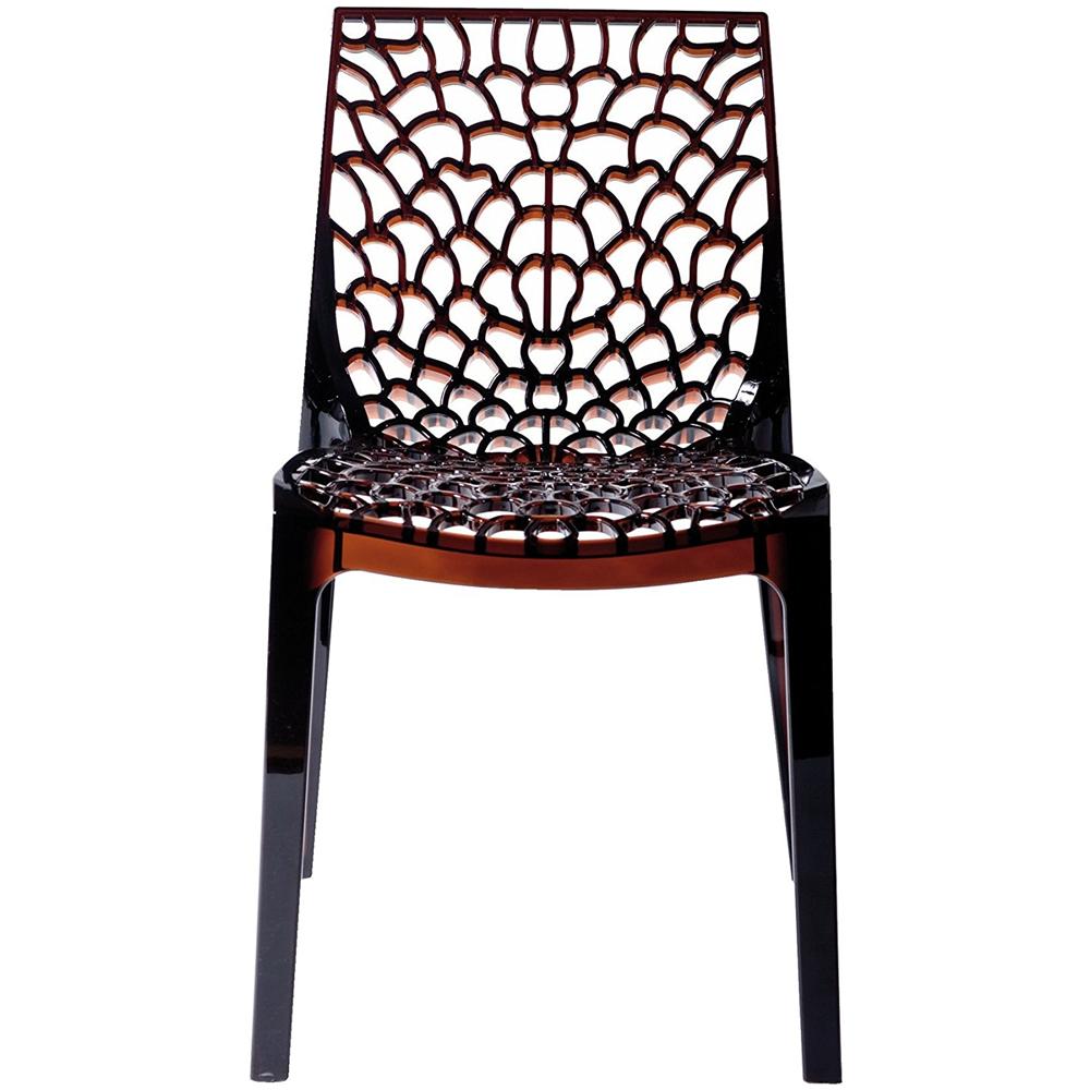 GBSHOP Sedia Traforata Da Interni Di Design In Policarbonato Trasparente Marrone GBSHOP Sedia Traforata Da Interni Di Design In Policarbonato Trasparente Marrone