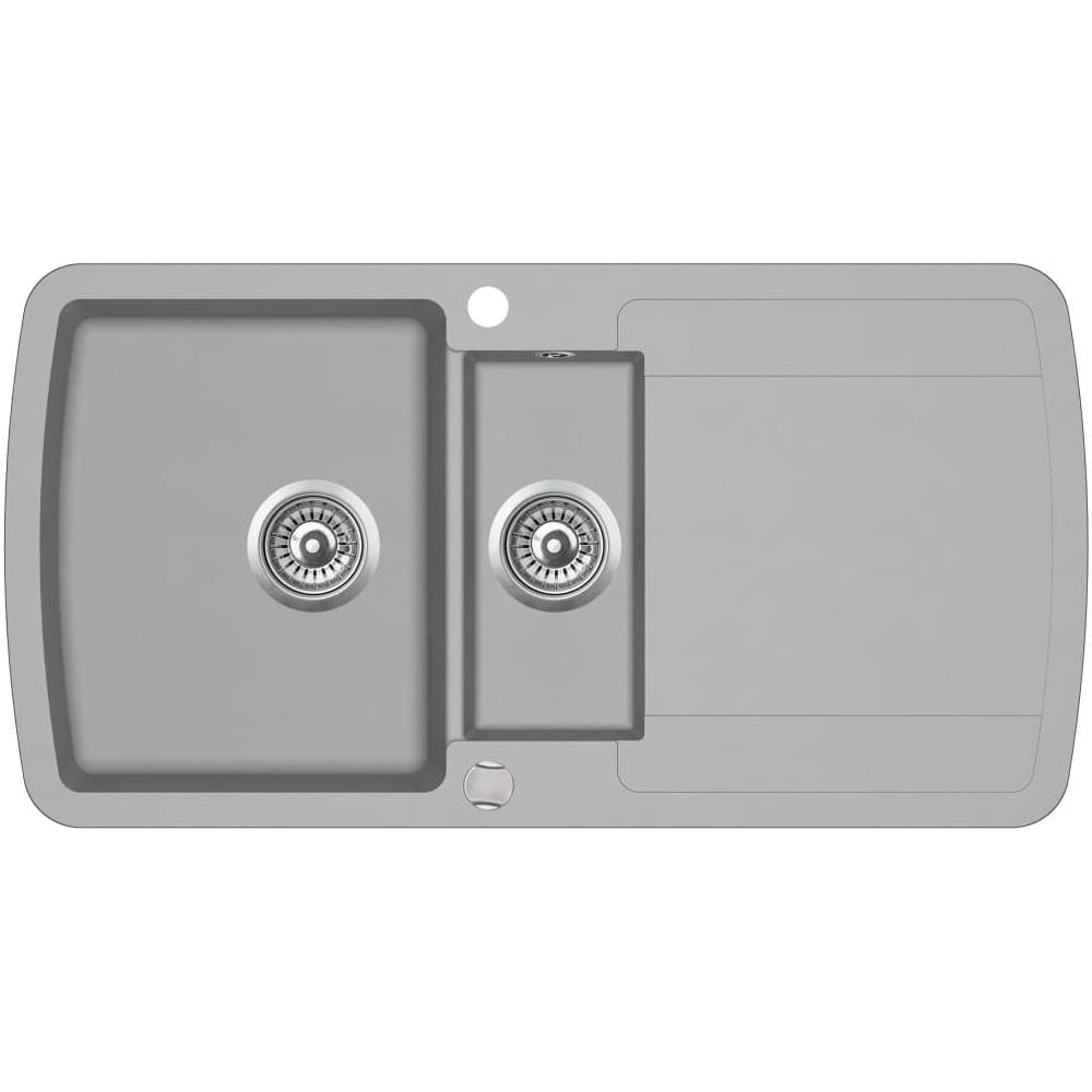 Lavello Da Cucina In Granito Vasca Doppia Grigio - Foto 1