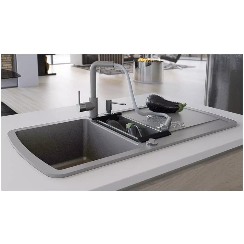 Lavello Da Cucina In Granito Vasca Doppia Grigio - Foto 2