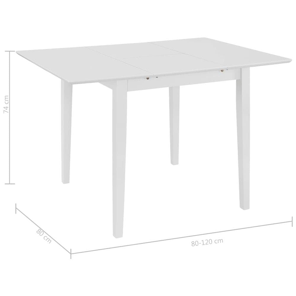Tavolo Da Pranzo Estensibile Bianco (80-120) x80x74 Cm In Mdf - Foto 12