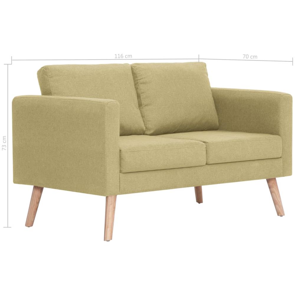 Divano A 2 Posti In Tessuto Verde - Foto 8