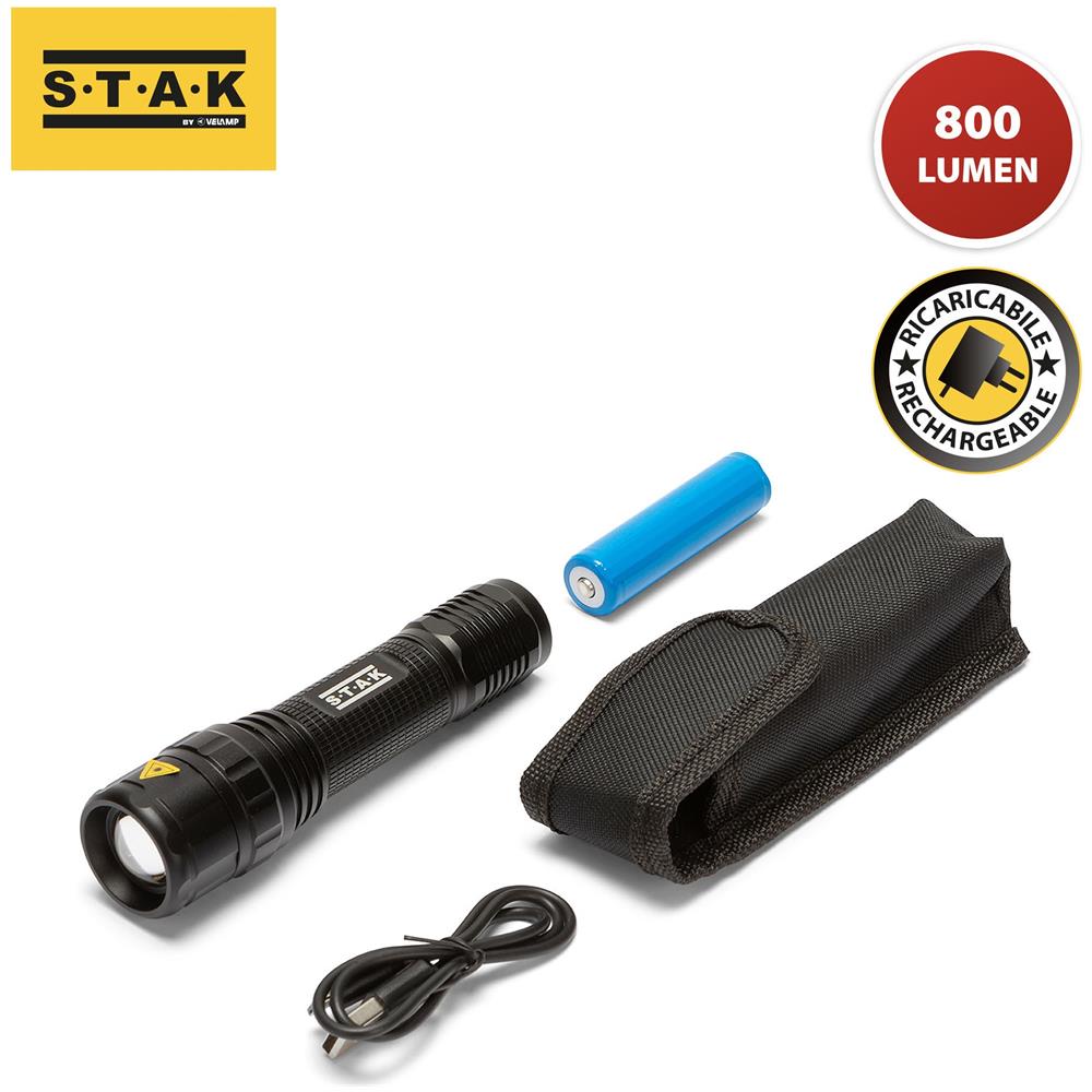 Torcia Led Ricaricabile 800 Lumen Con Funzione Zoom Panther - Foto 5