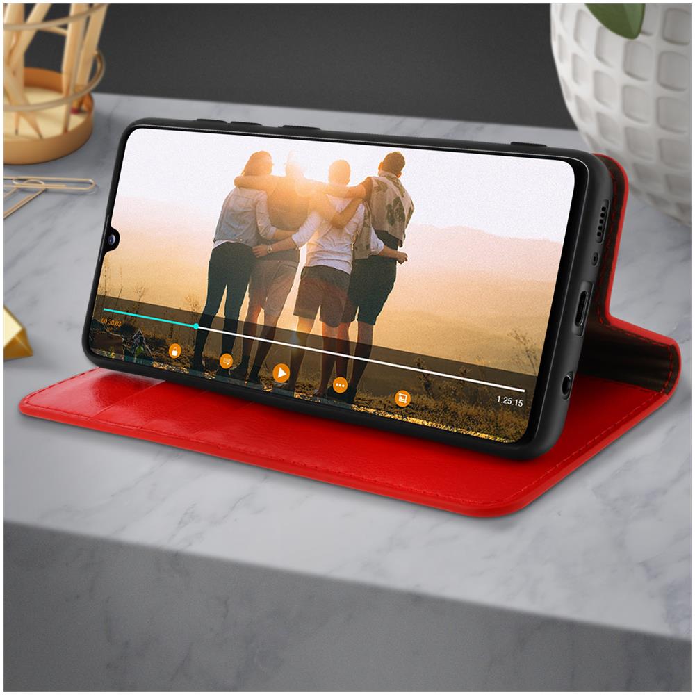 Custodia Samsung Galaxy A41pelle Portafoglio Funzione Stand - Rosso - Foto 5