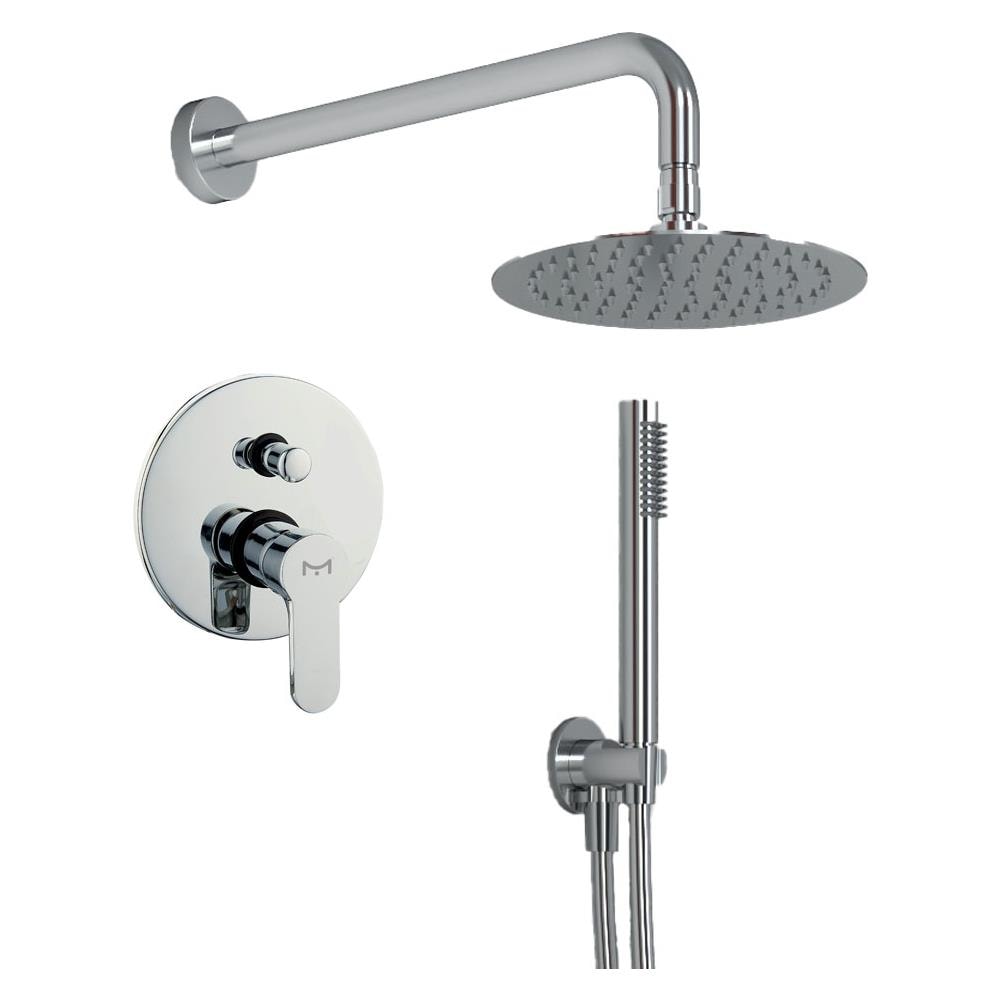 Kit Doccia Tondo 1 Completo Di Soffione Doccetta E Miscelatore Con Deviatore Hope - Foto 1