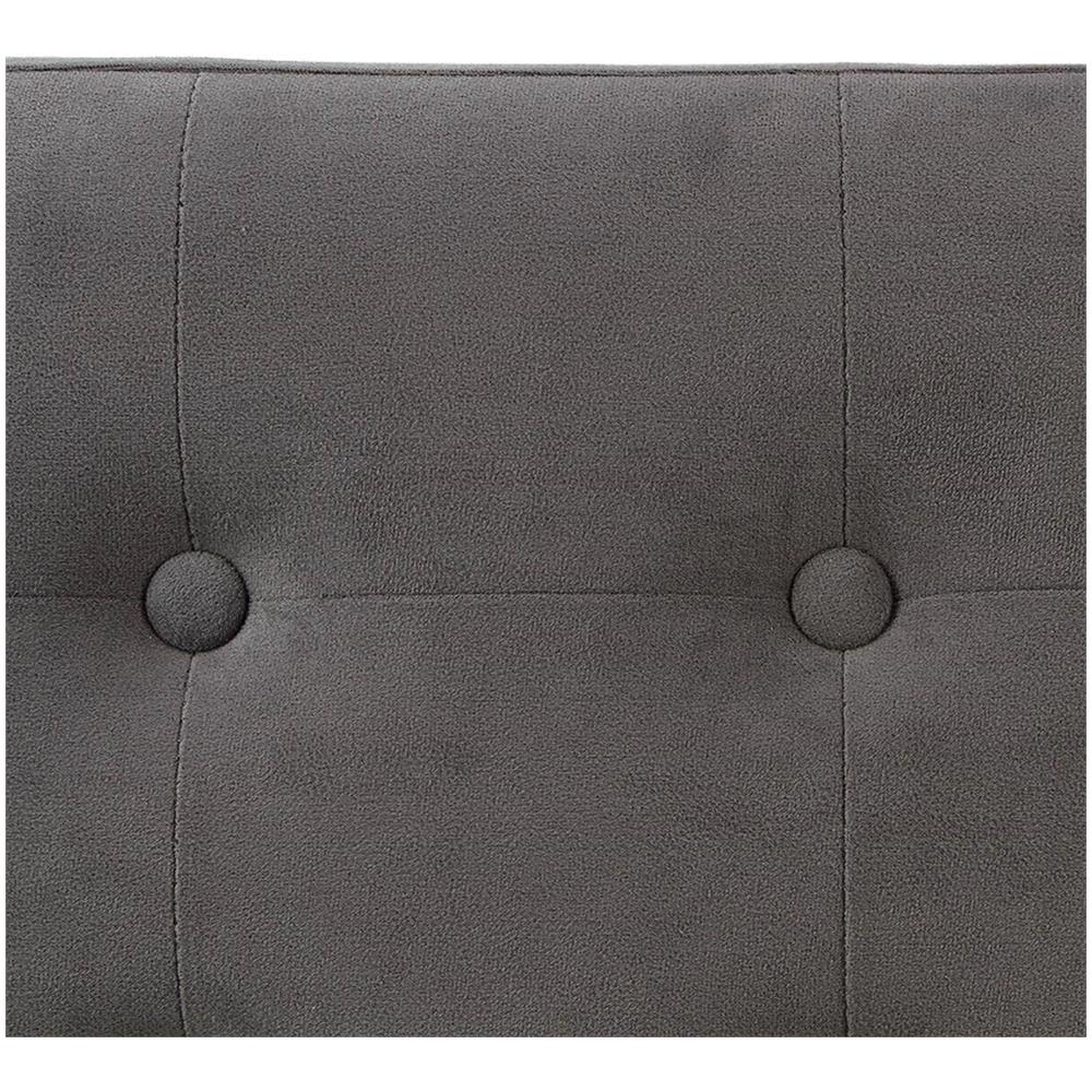 Pouf Doppio Pieghevole In Velluto Lisandre - Grigio - L 75,7 X P 37,5 X H 38 Cm - Foto 5