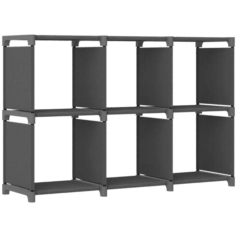 Mensola Con 6 Vani A Cubo Grigia 103x30x72,5 Cm In Tessuto - Foto 1