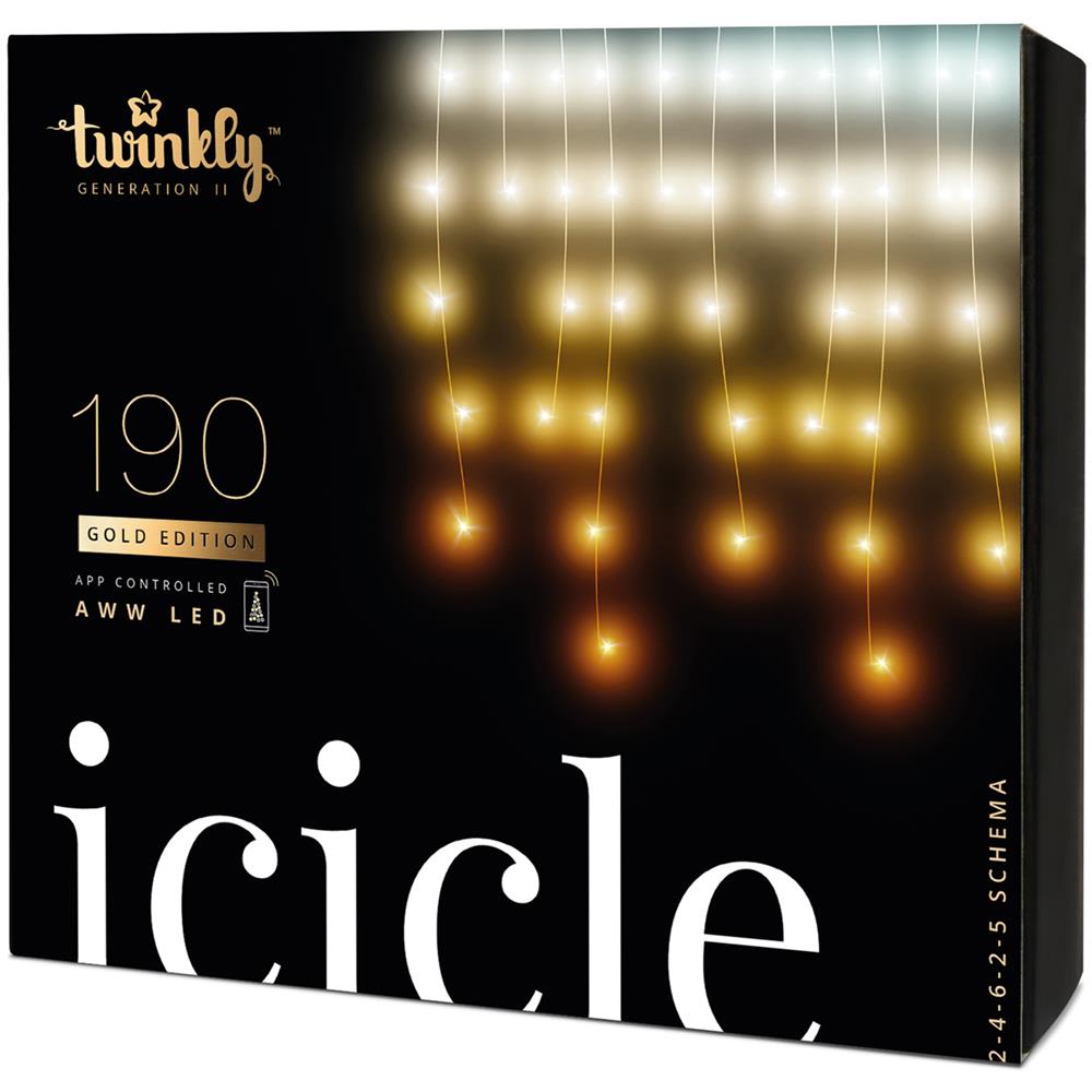 Luci Di Natale 190 Led Icicle Gold Edition Twinkly Multicolore - Foto 1