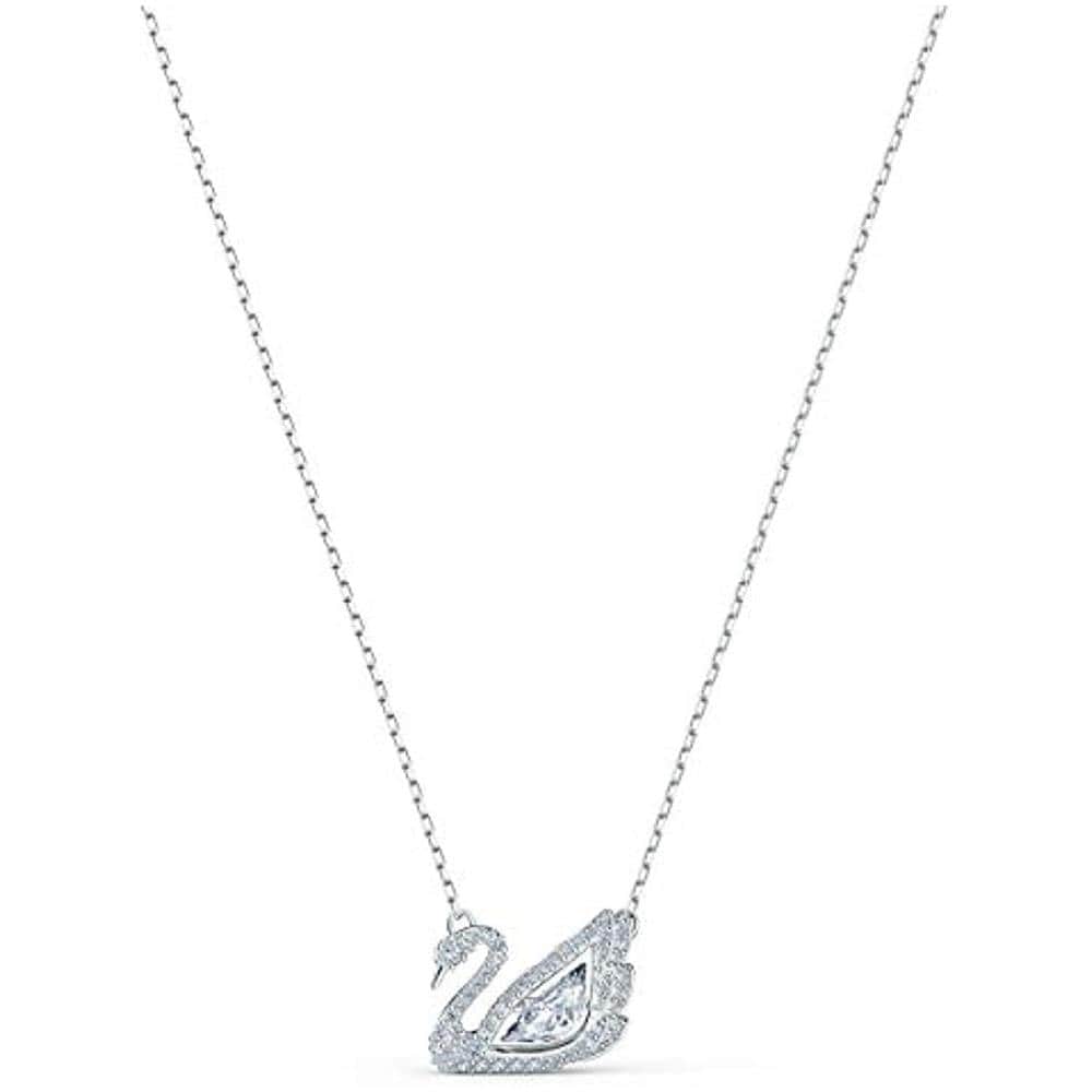 Collana Dancing Swan, Bianco, Placcato Rodio - Foto 1