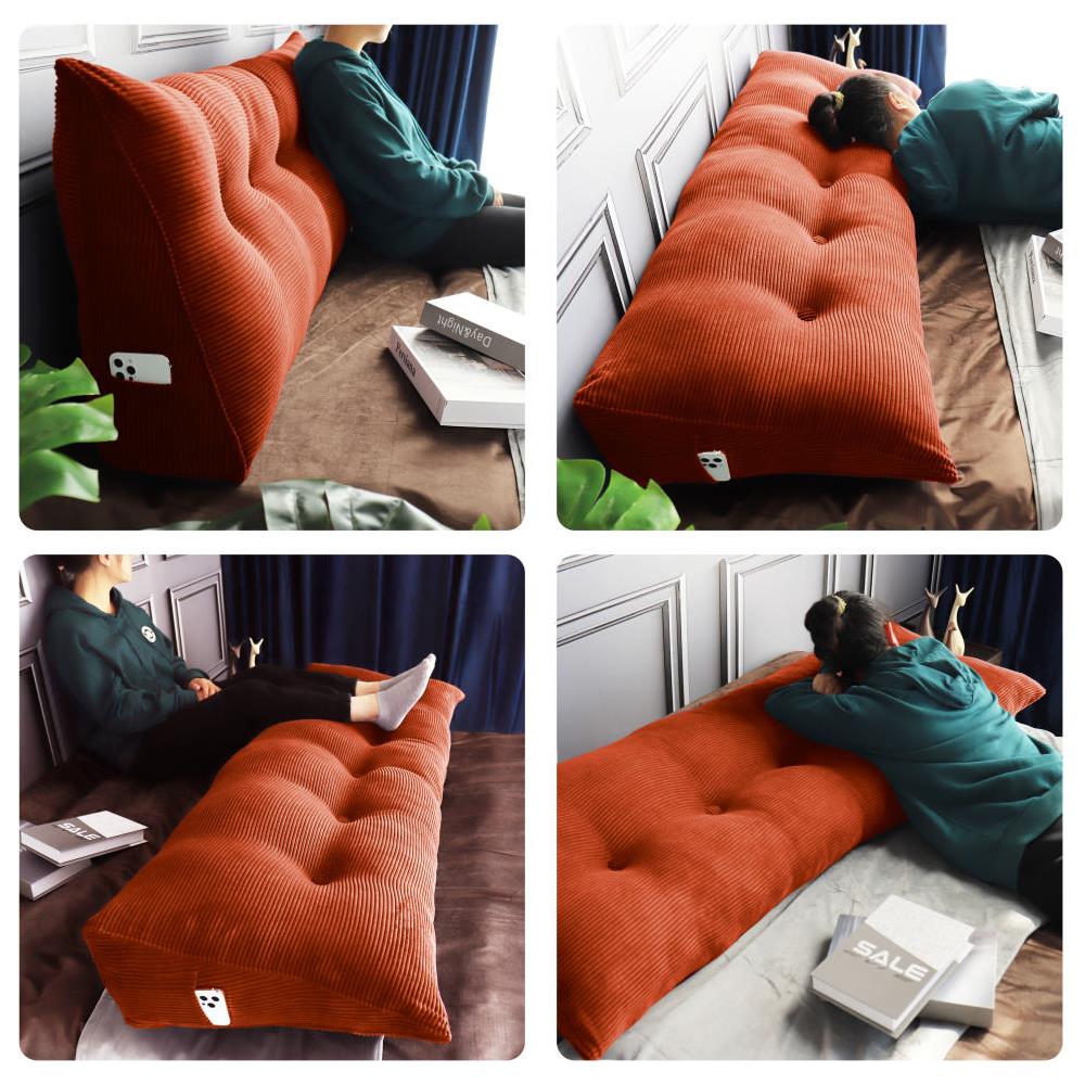 Cuscino A Cuneo Da Lettura Per Schienale, Cuscino Antireflusso Per Letto, Cuscini Gambe Lombare Di Supporto Per Divano, Grandi Testata Letto 120cm Lx20cm Px50cm A - Foto 3