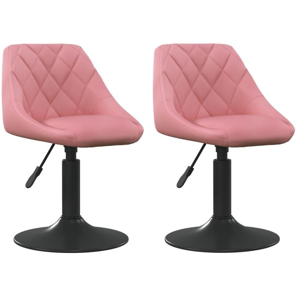 Sedie Da Pranzo Girevoli 2 Pz Rosa In Velluto - Foto 2