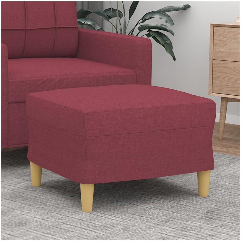 Poggiapiedi Rosso Vino 60x50x41 Cm In Tessuto - Foto 1