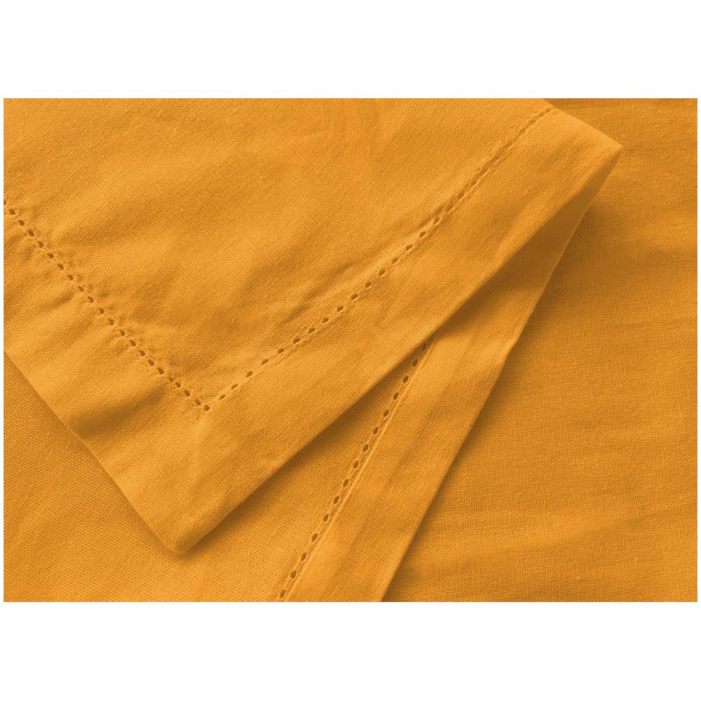 Tovaglia Cucina Soggiorno In Cotone Con Orlo A Giorno In Tinta Unita Vari Colori Ajour 140x300cm Senape - Foto 4