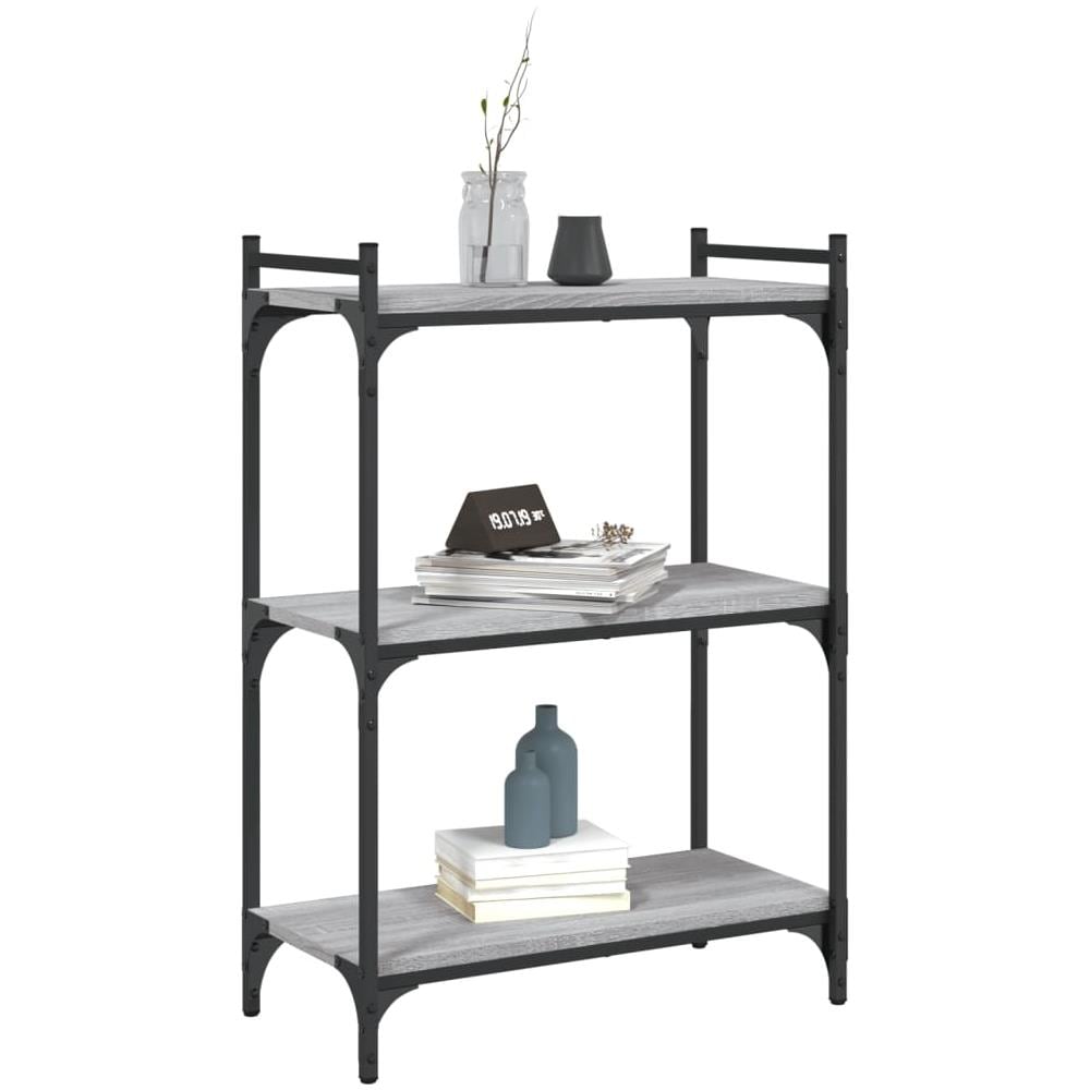 Libreria A 3 Ripiani Grigio Sonoma 60x30x86cm Legno Multistrato - Foto 3
