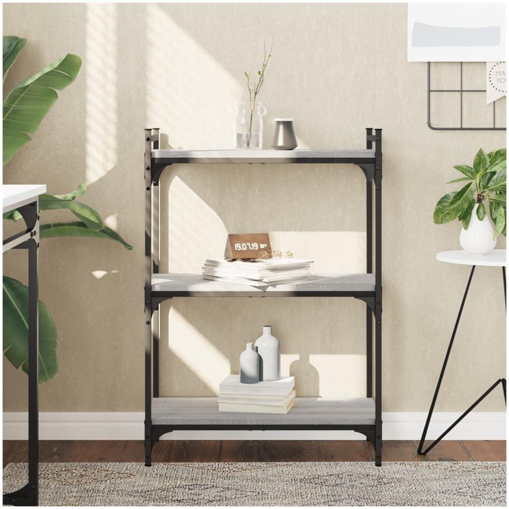 Libreria A 3 Ripiani Grigio Sonoma 60x30x86cm Legno Multistrato - Foto 1