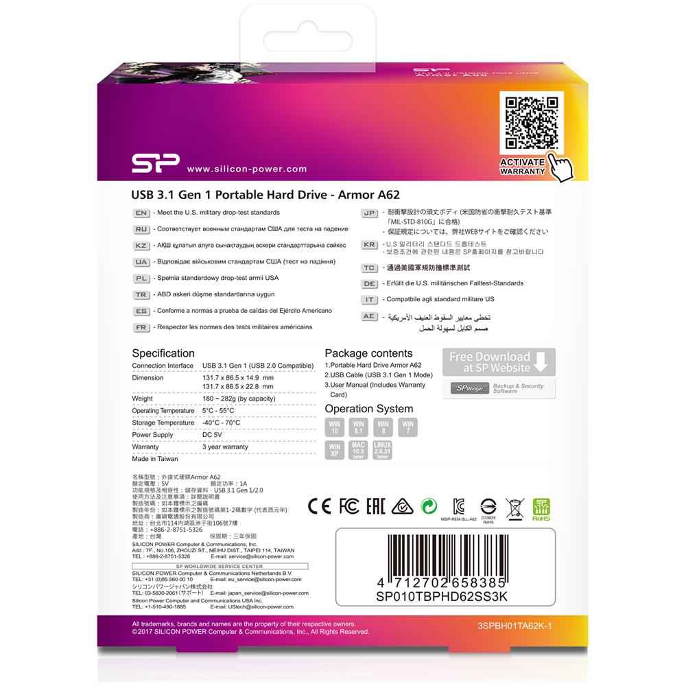 Hard Disk Esterno Armor A62 1 TB 2.5" Interfaccia USB 3.2 Colore Nero / Rosso - Foto 7