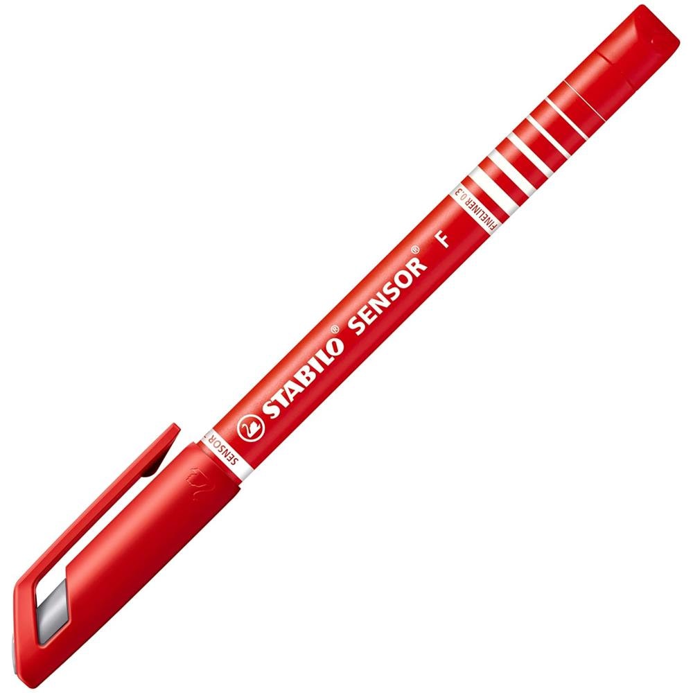 SENSOR F - Fineliner con punta ammortizzata - Tratto Fine (0,3 mm) - Confezione da 10 - Rosso - Foto 2
