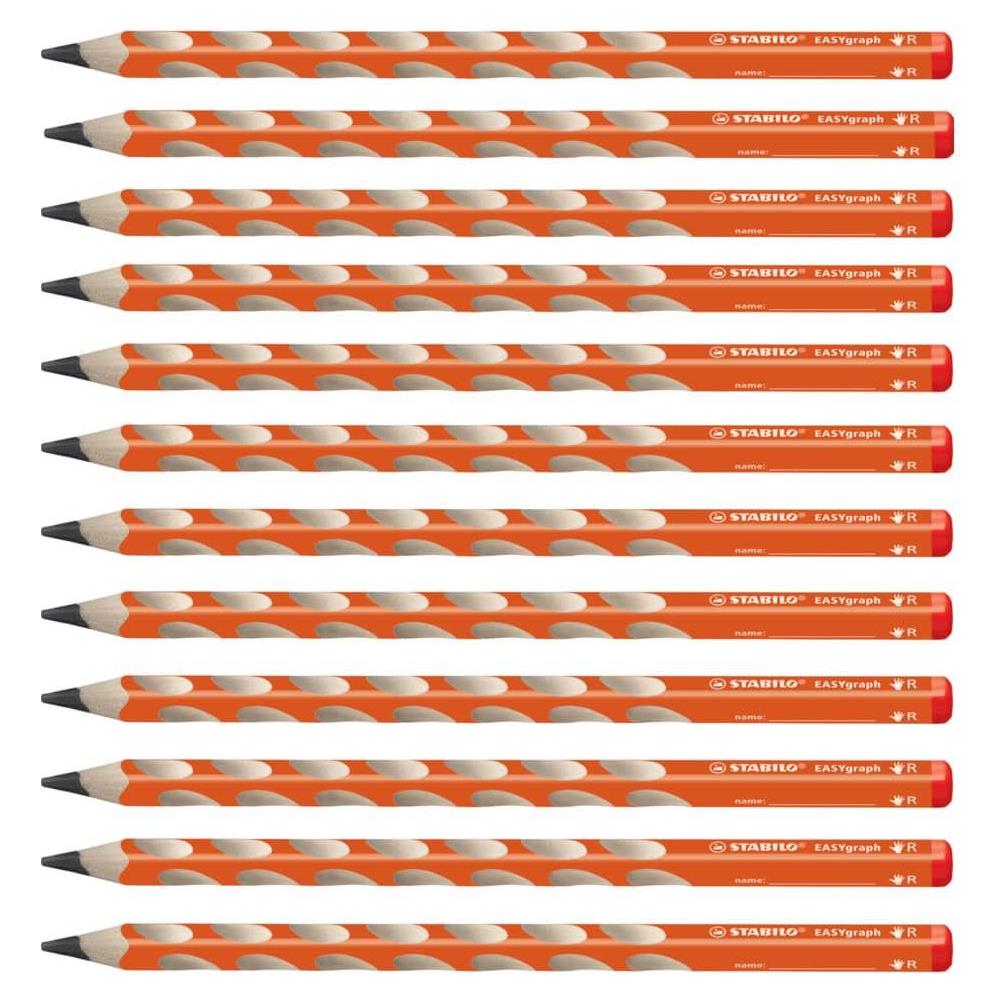 EASYgraph - Matita Ergonomica triangolare - per Destrimani - Arancione - Confezione da 12 - Gradazione HB - Foto 1