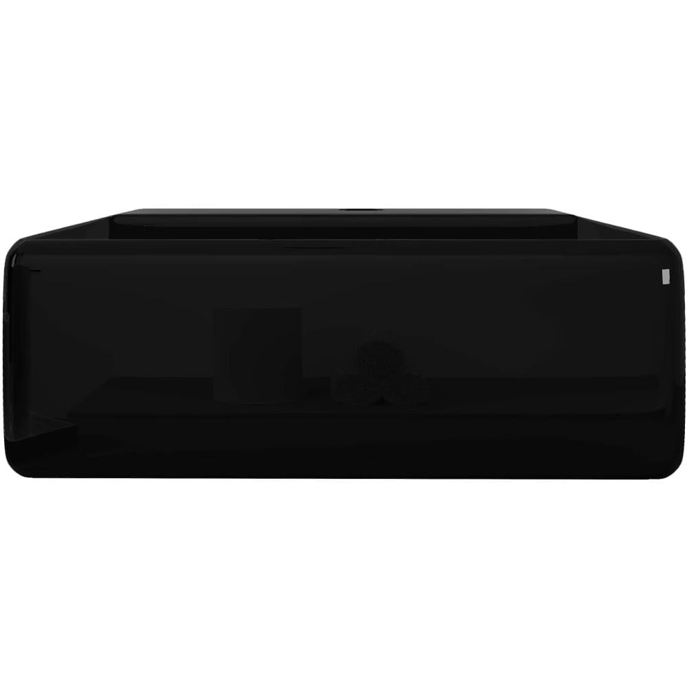 Lavandino Per Bagno In Ceramica Nera Quadrato Con Foro Di Trabocco - Foto 6