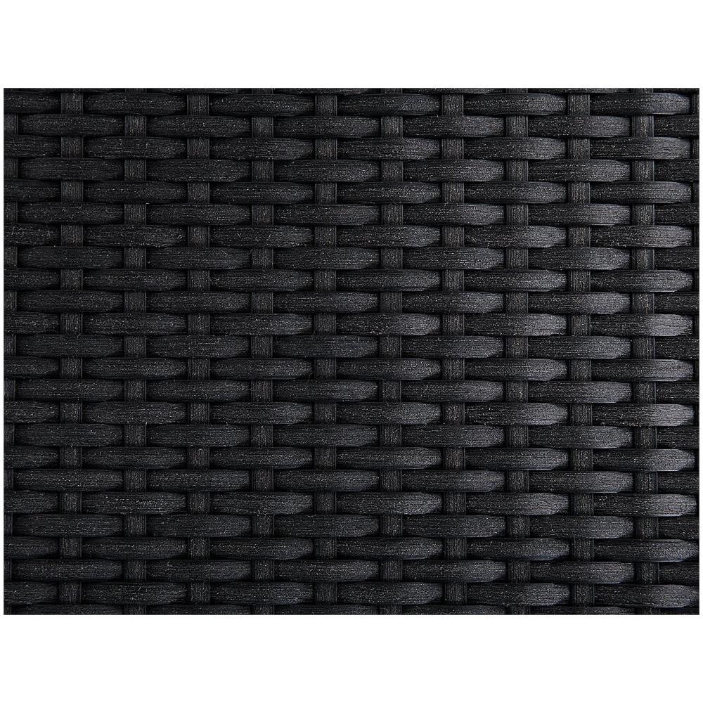 Set Di Tavolo E Sedie Da Giardino In Acciaio, Basalto E Rattan - 180cm - Nero Lucido - Grosseto - Foto 2
