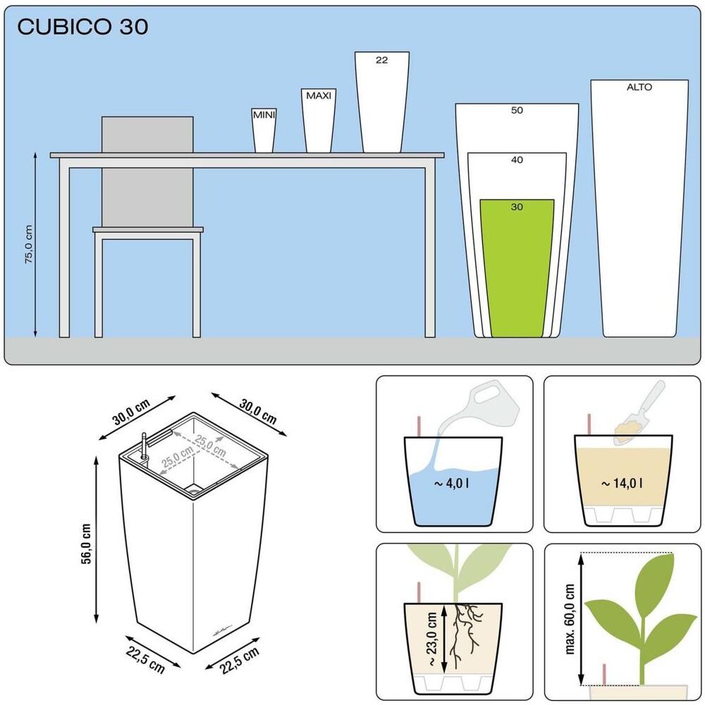 Fioriera Cubico 30 All-in-one Carbone 18184 - Foto 7