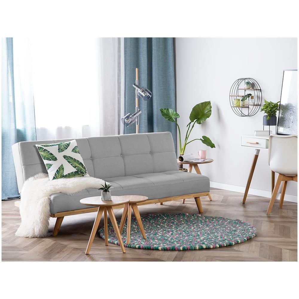 Divano Letto 3 Posti Grigio Chiaro Froya - Foto 2