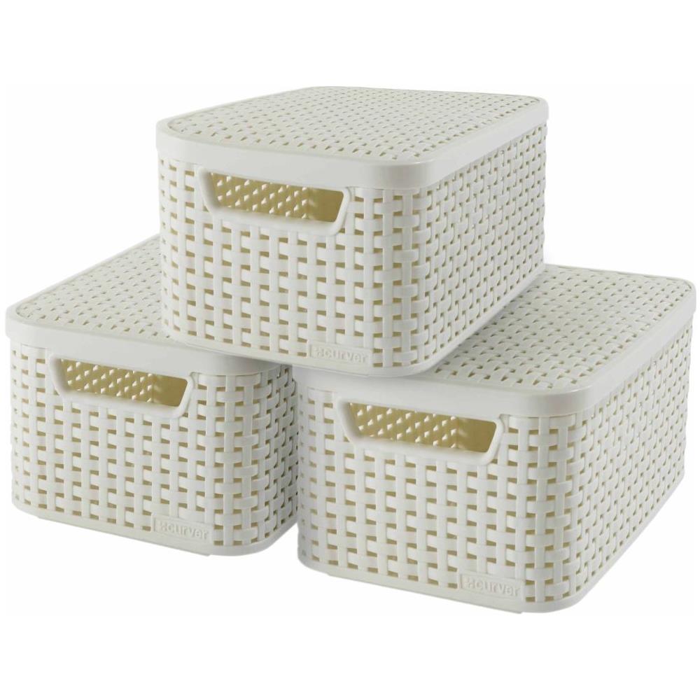 Scatole Con Coperchio Style 3 Pz Taglia S Bianco 240586 - Foto 1