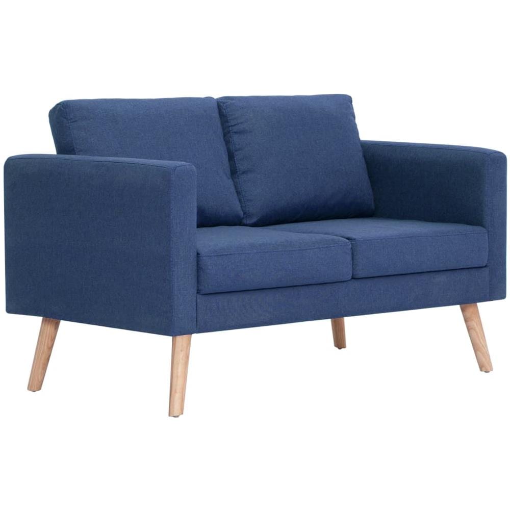 Divano A 2 Posti In Tessuto Blu - Foto 1