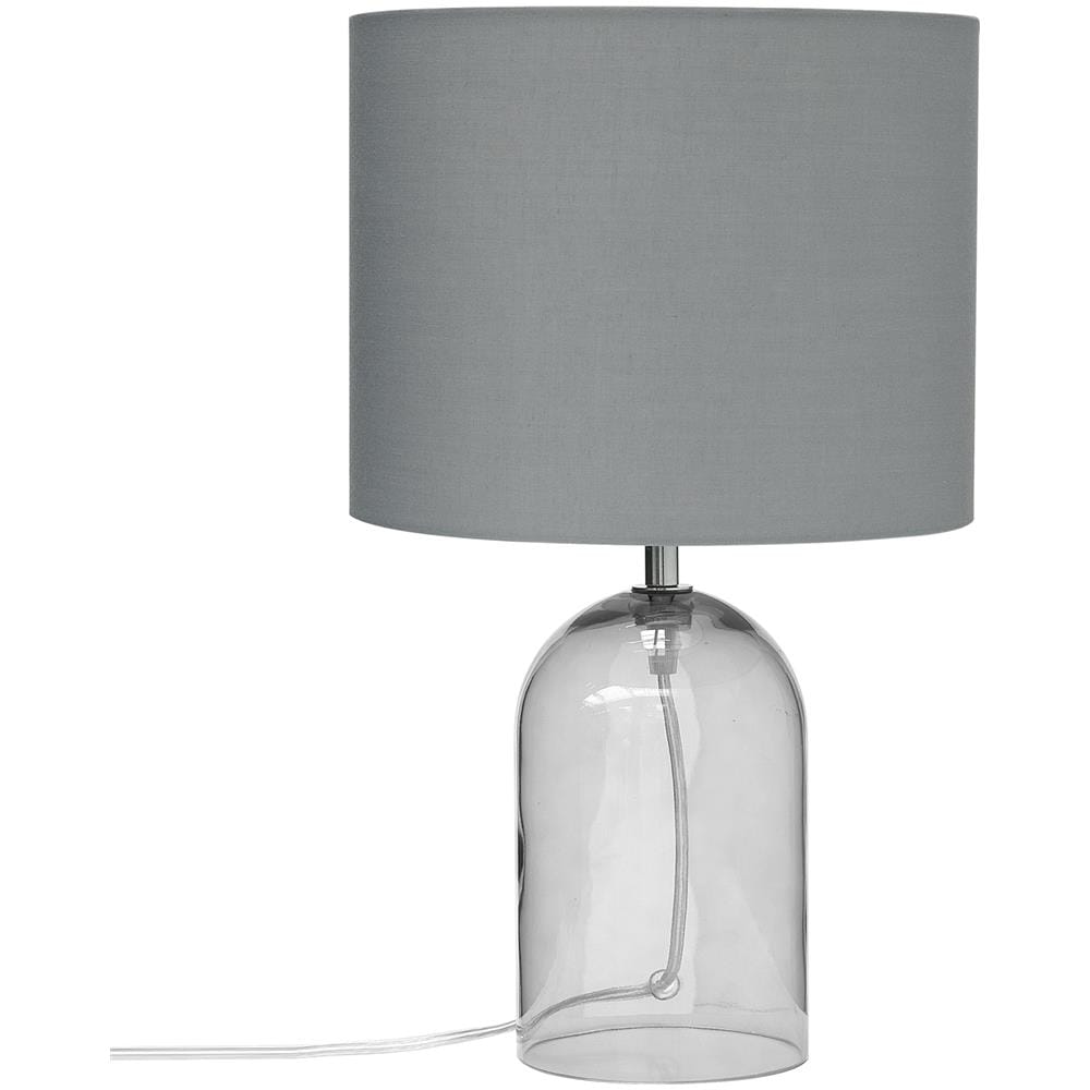 Lampada Da Tavolo In Vetro Trasparente E Grigio Devoll - Foto 1
