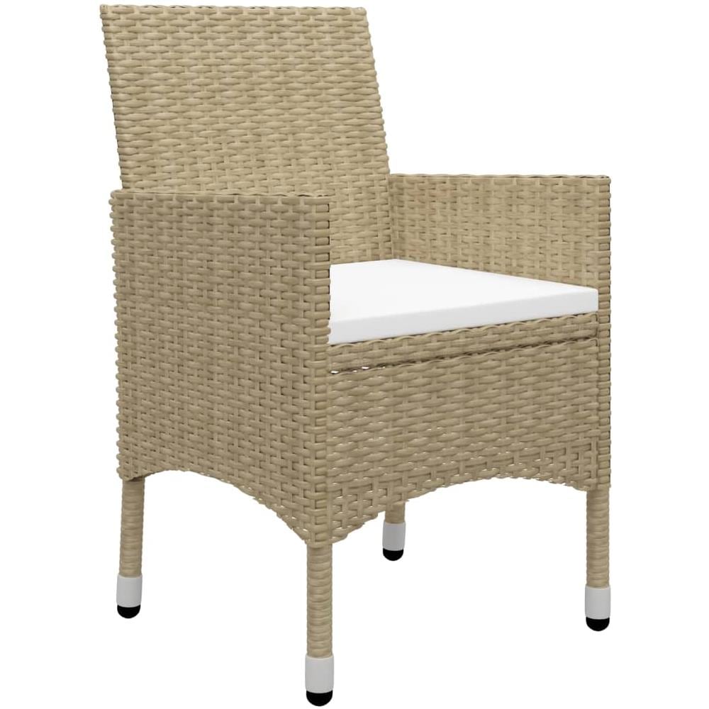 Set Bistrot Da Giardino 3 Pz Polyrattan E Vetro Temperato Beige - Foto 2