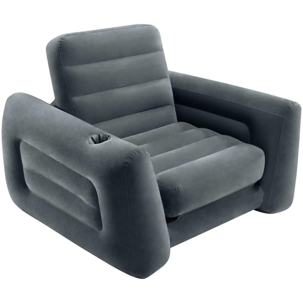 Poltrona Letto 117x224x66 cm Grigio Scuro - Foto 1