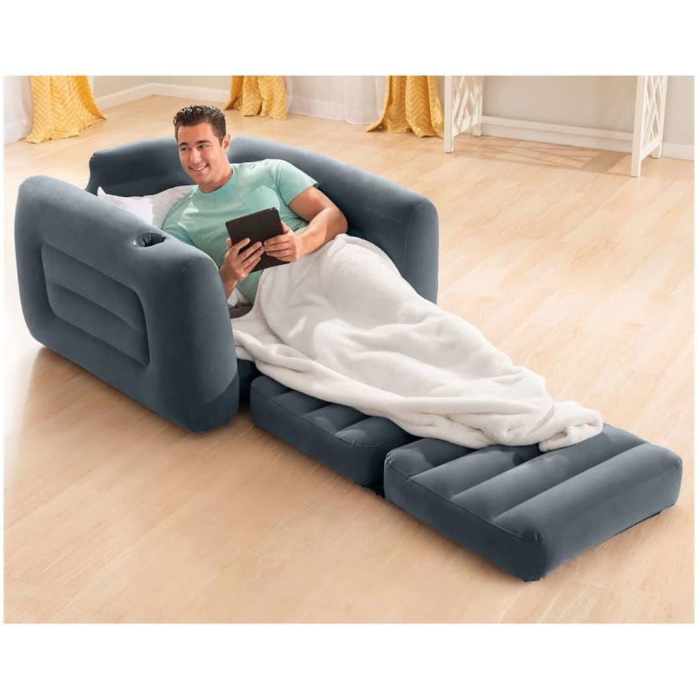 Poltrona Letto 117x224x66 cm Grigio Scuro - Foto 2