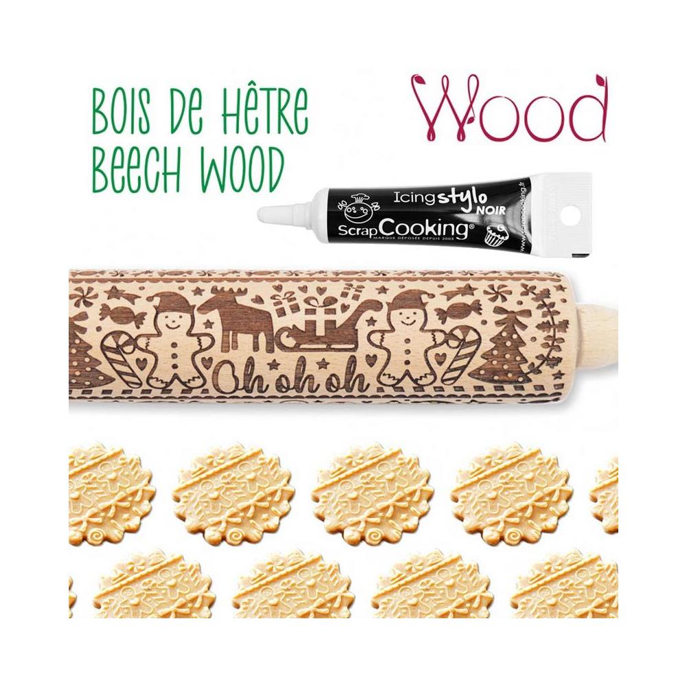 Rotolo Di Pastafrolla Con Impronte 39 Cm Pan Di Zenzero Uomo + Penna Per Glassa Nera - Foto 2