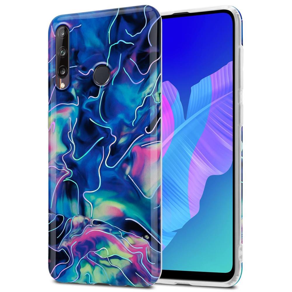 Custodia Compatibile Con Huawei P40 Lite E In Marmo Rosa Blu No. 17 - Coperchio Protettivo In Silicone Tpu Con Motivo A Mosaico - Foto 1
