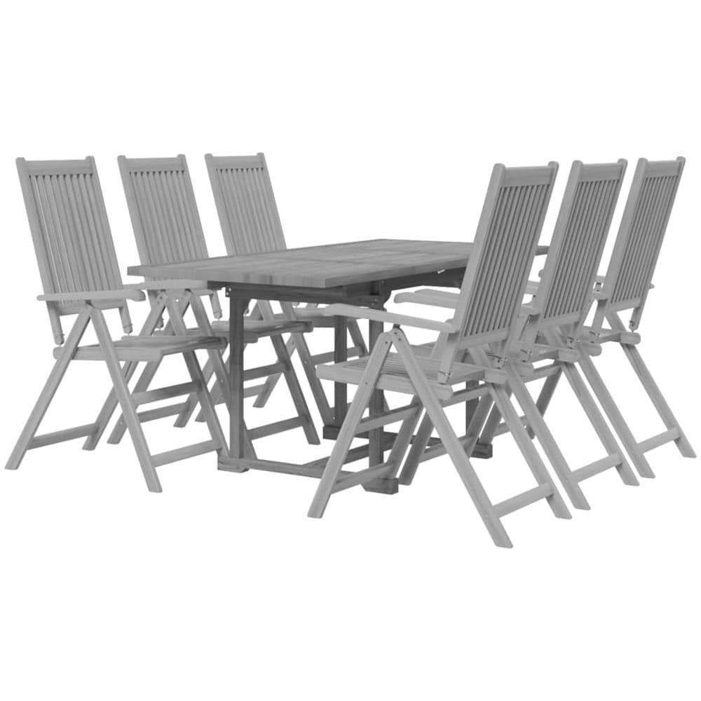 Set Da Pranzo Per Giardino 7 Pz Legno Massello Di Acacia - Foto 3