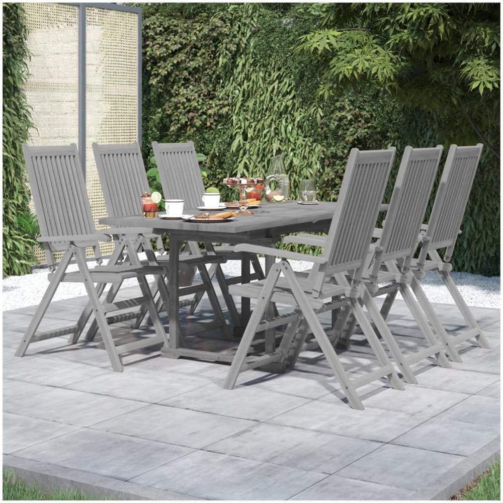 Set Da Pranzo Per Giardino 7 Pz Legno Massello Di Acacia - Foto 1