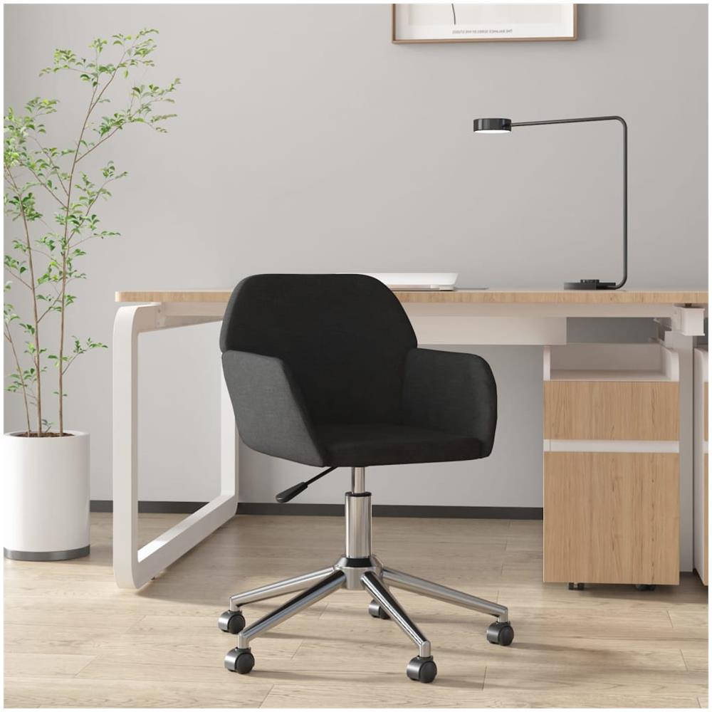 Sedia Girevole Da Ufficio Nera In Tessuto - Foto 1