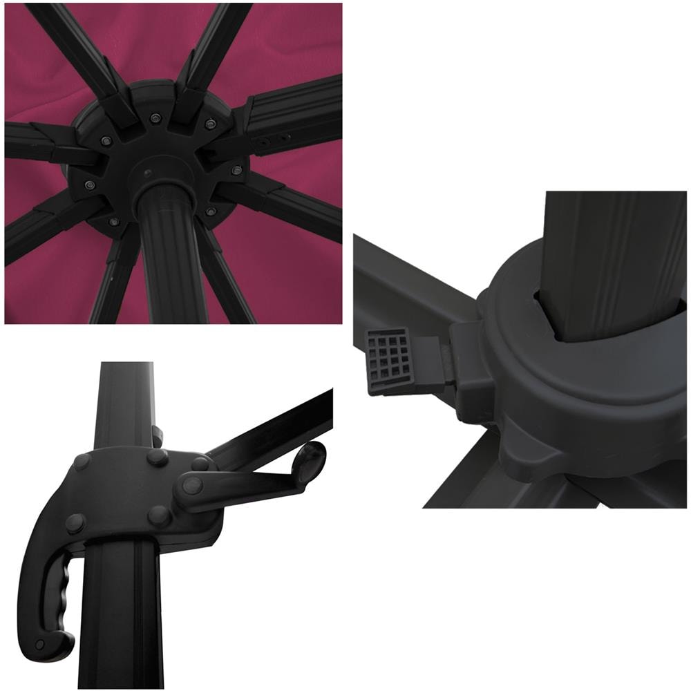 Ombrello Offset Molokai Quadrato 3x3m Fucsia + Copertura - Foto 2